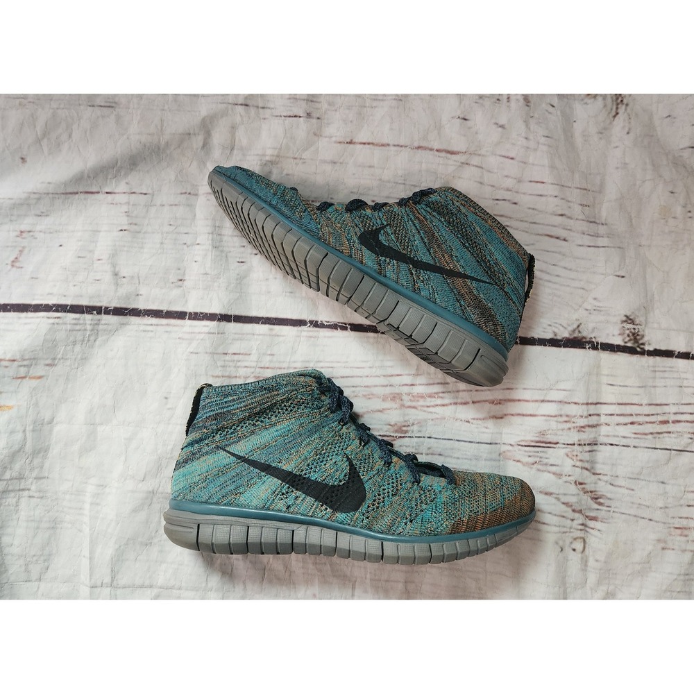 Nike Free Flyknit Chukka Mineral Teal Dark Obsidian Womens Size 10
